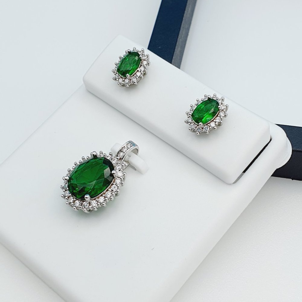 "925 Sterling Silver Cubic Zircon Jewelry Set, UU1P7A7058 - Picture 4 of 8